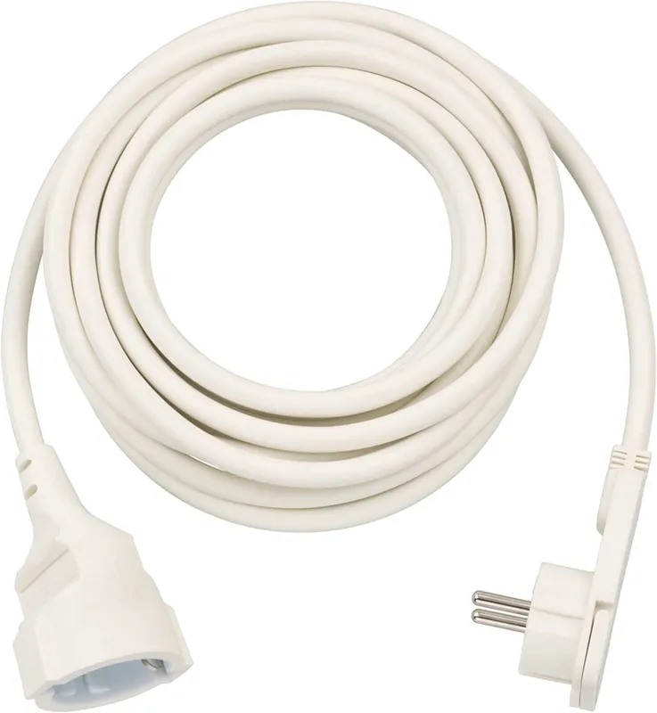 Brennenstuhl 1168980250 Rallonge en plastique de qualité avec fiche plate 5m H05VV-F3G1.5 blanc
