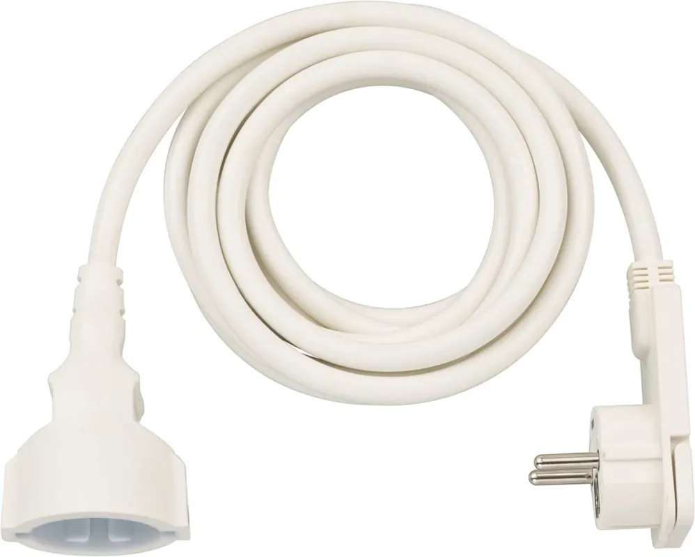 Brennenstuhl 1168980230 Rallonge en plastique de qualité avec fiche plate 3m H05VV-F3G1.5 blanc