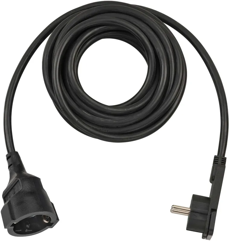 Brennenstuhl 1168980050 Rallonge de qualité en plastique avec fiche plate 5m H05VV-F3G1,5 noir
