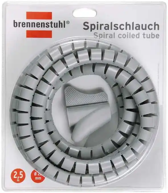 Brennenstuhl 1164360 Tuyau spiralé L = 2.5m ; Ø = 20mm gris