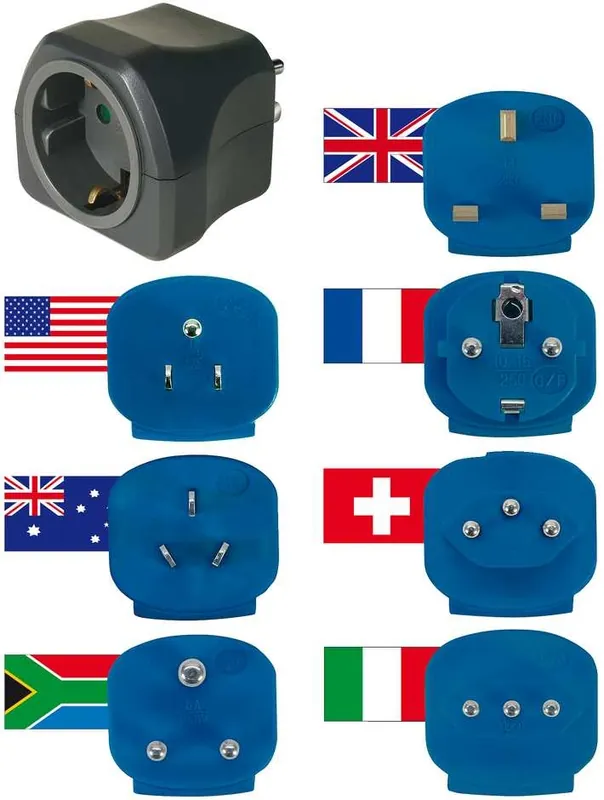 Brennenstuhl 1508160 Assortiment de fiches de voyage Limiteur de courant 10A