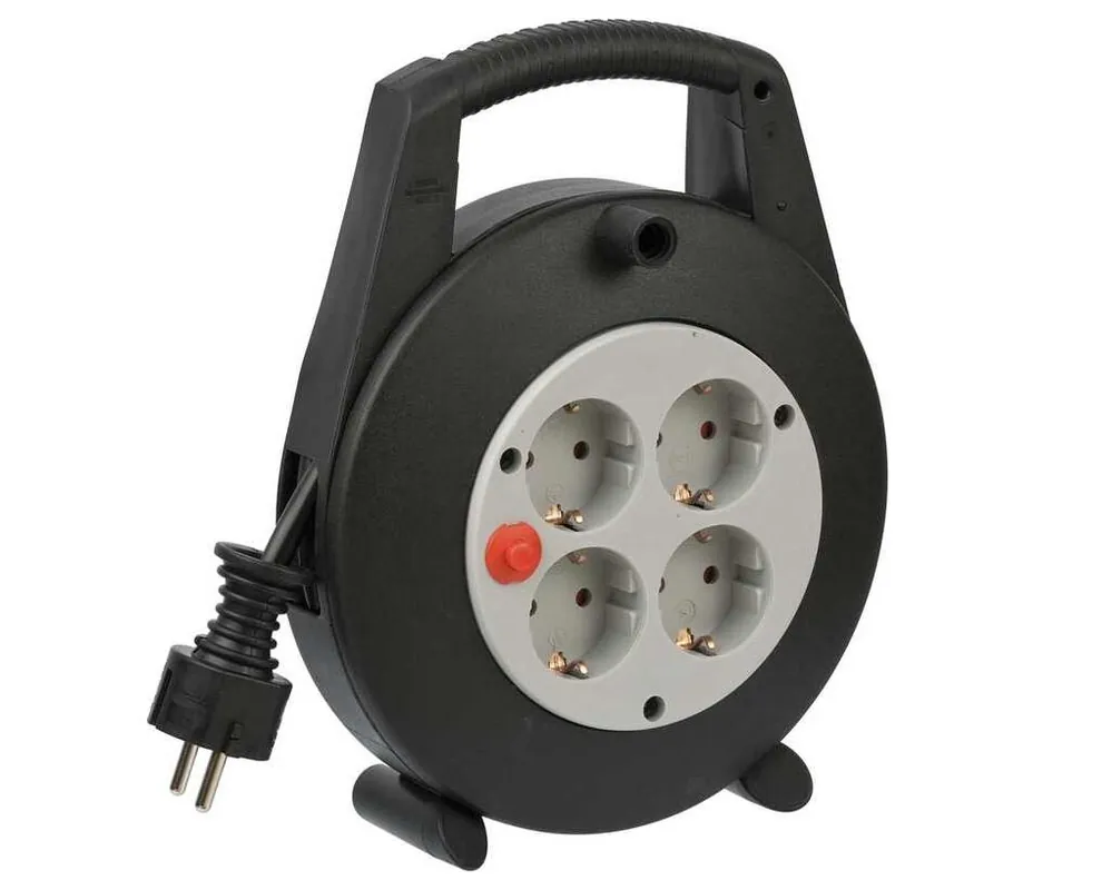 Brennenstuhl 1092200 Vario Line Enrouleur de câble 4 groupes noir/gris clair 5m H05VV-F 3G1,5