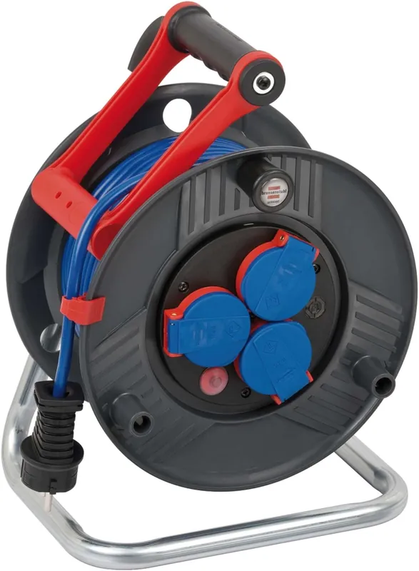 Brennenstuhl 1219850 Garant IP44 enrouleur de câble 25m AT-N05V3-F 3G1,5 bleu