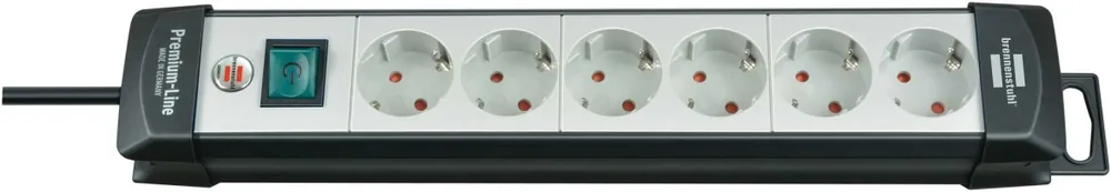 Brennenstuhl 1951560101 Premium-Line prise multiple 6 voies noir/gris clair 5m H05VV-F 3G1,5