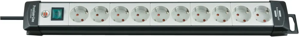 Brennenstuhl 1951500100 Premium-Line prise multiple 10 voies noir/gris clair 3m H05VV-F 3G1,5