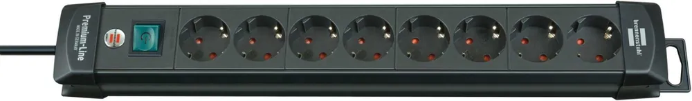 Brennenstuhl 1951180100 Premium-Line prise multiple 8 voies noir 3m H05VV-F 3G1,5