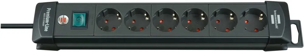 Brennenstuhl 1951160100 Premium-Line prise multiple 6 voies noir 3m H05VV-F 3G1,5