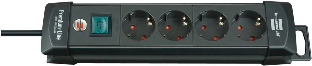 Brennenstuhl 1951140100 Premium-Line prise multiple 4 voies noir 1,8m H05VV-F 3G1,5