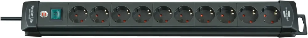 Brennenstuhl 1951100100 Premium-Line prise multiple 10 voies noir 3m H05VV-F 3G1,5