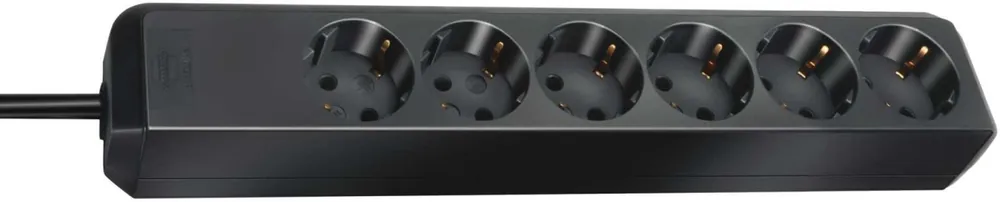 Brennenstuhl 1159400015 Eco-Line 6 voies noir 1.5m H05VV-F 3G1.5