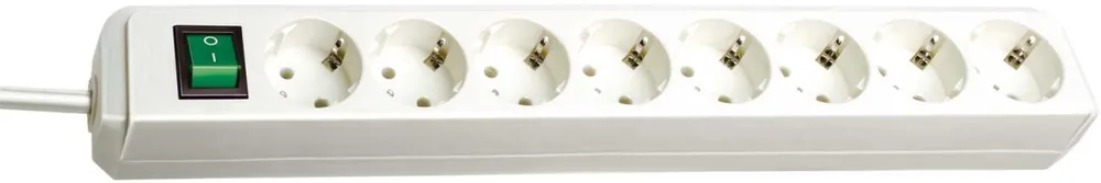 Brennenstuhl 1159320018 Prise multiple Eco-Line avec interrupteur 8 voies blanc 3m H05VV-F 3G1,5