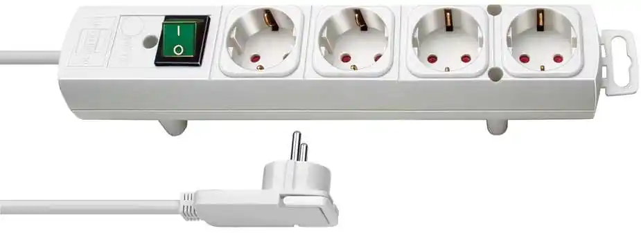 Brennenstuhl 1153120100 Comfort-Line Plus prise multiple avec fiche plate 4 gang blanc 2m H05VV-F 3G1,5