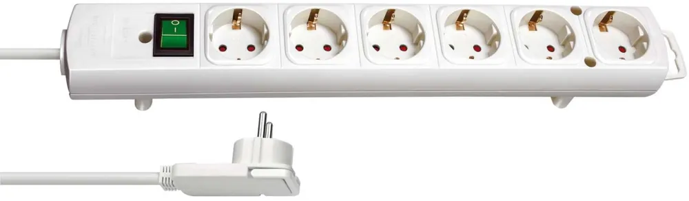 Brennenstuhl 1153320100 Prise Comfort-Line Plus avec fiche plate 6 voies blanc 2m H05VV-F 3G1,5