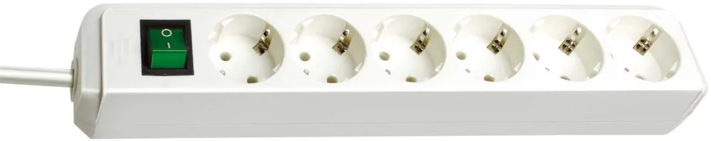 Brennenstuhl 1159520015 Eco-Line avec interrupteur 6 voies blanc 1,5m H05VV-F 3G1.5