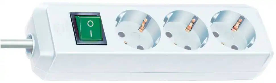 Brennenstuhl 1152320015 Prise multiple Eco-Line avec interrupteur 3 voies blanc 1,5m H05VV-F 3G1,5