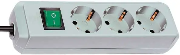 Brennenstuhl 1152350015 Eco-Line avec interrupteur 3-gang gris clair 1.5 m H05VV-F 3G1.5