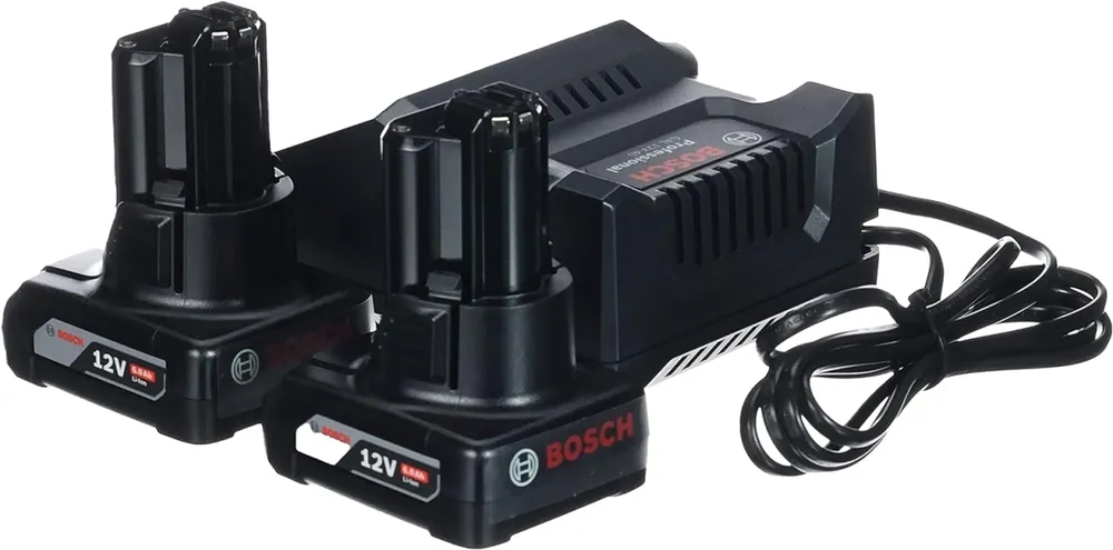 Bosch Bleu Accessoires 1600A01B20 Pack 2 batteries GBA 12V 6.0 Ah + Chargeur GAL 12V-40