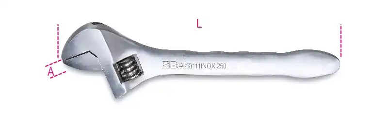 Beta 001110325 111INOX 250 Clés de serrage réglables, en acier inoxydable