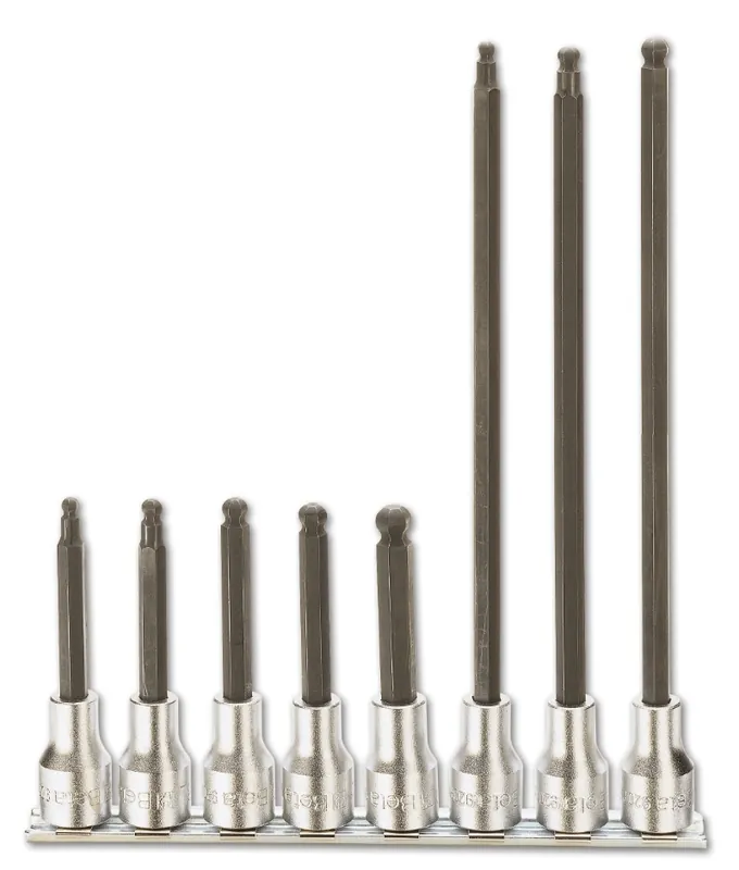 Beta 009200500 920BP/SB8 Jeu de 8 pièces de clés à douille avec tête sphérique pour vis à tête cylindrique (Art. 920BP) avec support