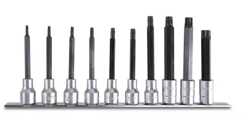 Beta 009200545 920TX-L/SB10 Jeu d‘embouts de tournevis de 10 pièces, version longue (article 920TX/L), pour vis Torx® sur support