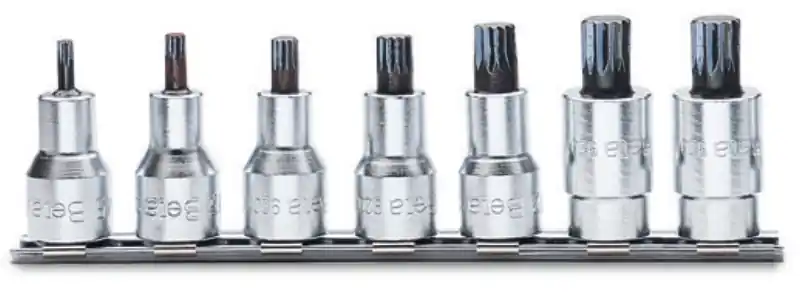 Beta 009200579 920XZN/SB7 Jeu de 7 pièces de douilles pour tournevis avec profil XZN® (art. 920XZN) avec support