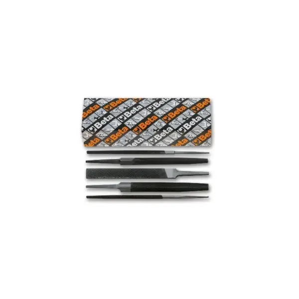 Beta 017180050 1718A10/S5 Jeu de limes semi-douces en 5 parties, sans poignée 250 mm