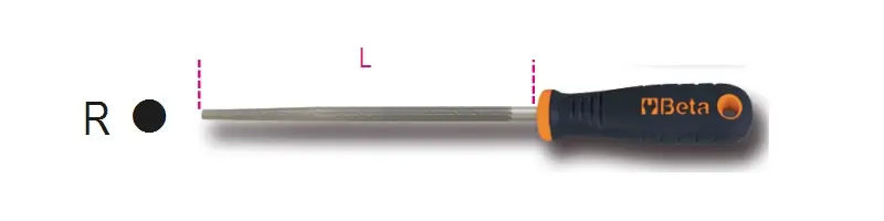 Beta 017190081 1719BMX10/R Lime douce, ronde avec manche 250 mm
