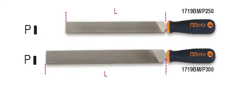 Beta 017190152 1719BMB/P 250 lime d‘‘atelier, plate avec manche en plastique