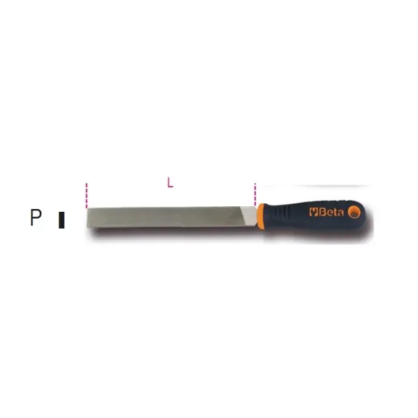 Beta 017190195 1719BMD6/P Lime bâtarde, plate avec manche 150 mm