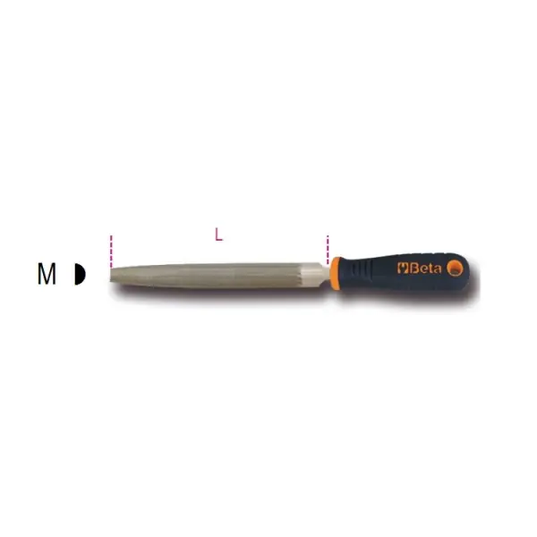 Beta 017190317 1719BMA12/M Lime semi-douce, demi-ronde avec poignée 300 mm