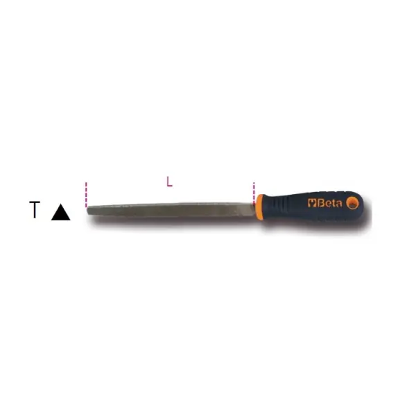 Beta 017190326 1719BMD12/T Lime bâtarde, triangulaire avec manche 300 mm