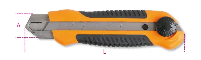 Beta 017730000 1773A Lame de rasoir, 25 mm, manche antidérapant à deux composants