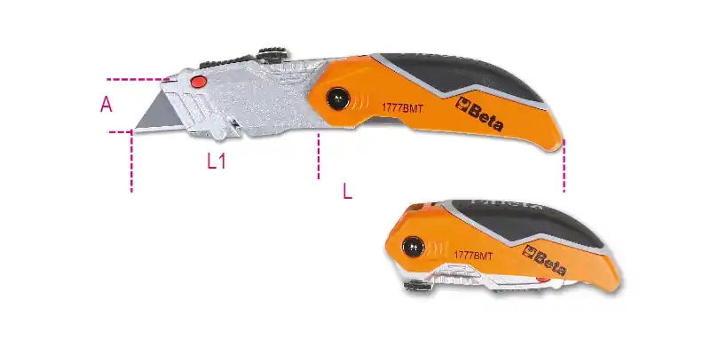 Beta 017770050 Couteau pliant 1777BMT à lames remplaçables