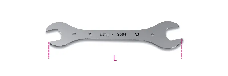 Beta 039550114 3955 32x36 Clés doubles ouvertes pour tête universelle, chromées