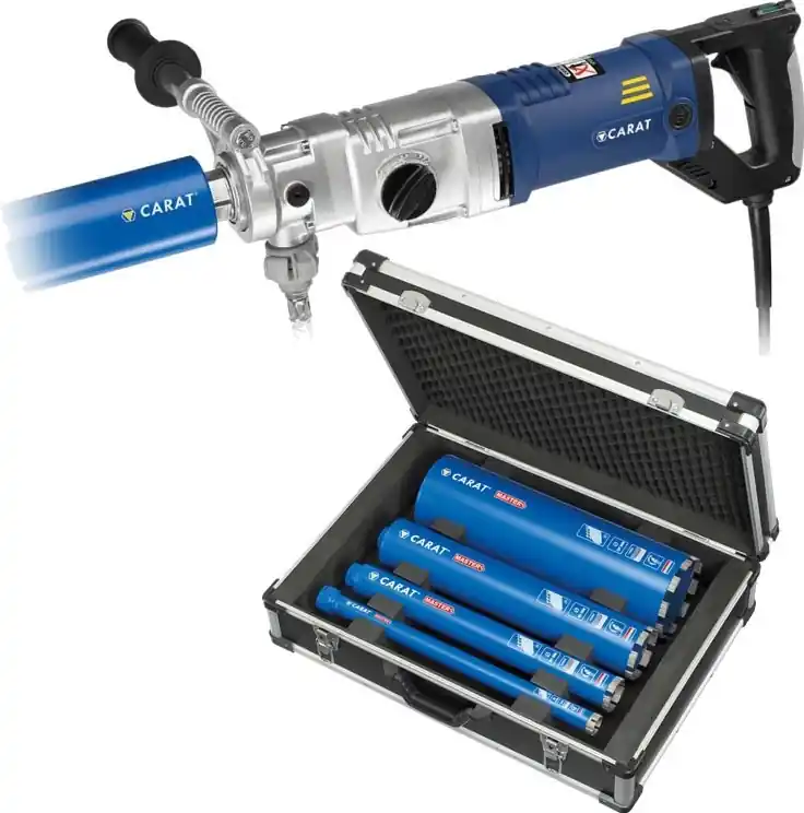 Carat AMB2100DS1 A-2100D Perceuse diamantée + jeu de forets diamantés Master 4 pièces dans une mallette