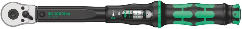 Wera 05075611001 Clé dynamométrique Click-Torque B 2 avec cliquet inverseur 3/8" 20-100 Nm