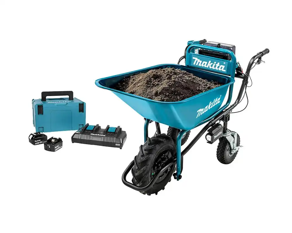Makita DCU180bak DCU180Z 18V Brouette + Bin + Starterkit 18 Volt 5.0 AH Li-ion