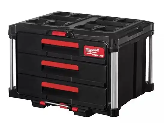 Milwaukee Accessoires 4932472130 Malette PACKOUT 3 tiroirs