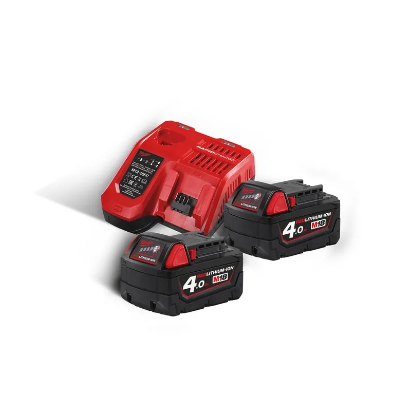 Milwaukee Accessoires 4933459215 M18 NRG-402 Pack - 2 x batterie 18V 4.0Ah + chargeur