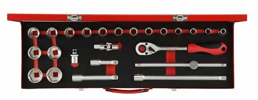 Gedore RED 3300006 R69004024 Jeu de clés à douille 1/2" métrique 24 pièces