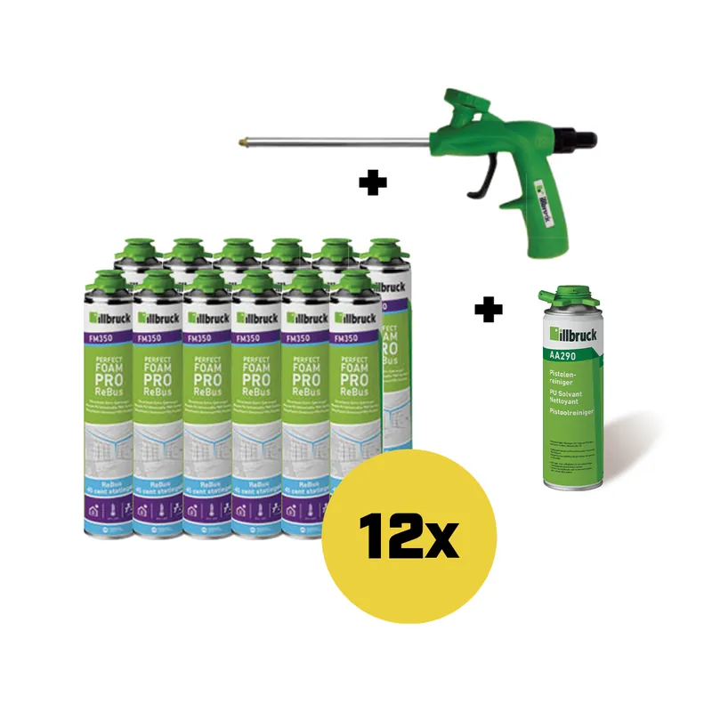 illbruck FM350SET PurSet - 12 x FM350 Mousse parfaite + Pistolet + Nettoyant
