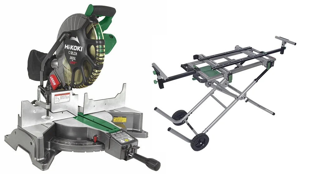 HIKOKI C12LCHUTWZ scie à onglet coulissante 305mm 1520W + châssis