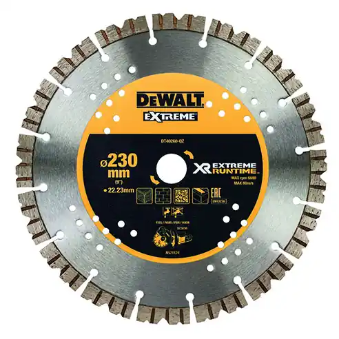 DeWalt Accessoires DT40260-QZ DT40260 Lame de scie diamantée Extreme Runtime 230 mm