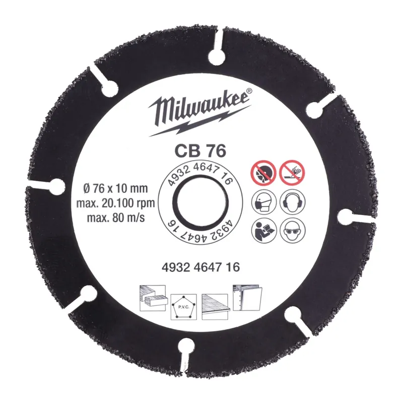 Milwaukee Accessoires 4932464716 Disque carbure CB 76 mm
