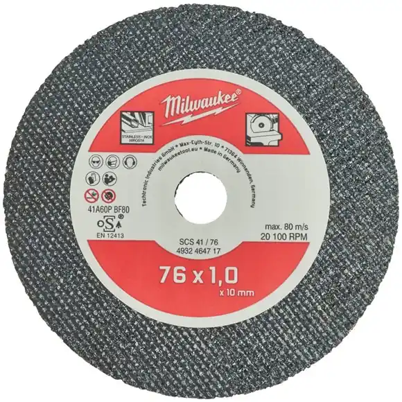 Milwaukee Accessoires 4932464717 Disque à tronçonner 76 x 10 mm pour métal 5 pièces