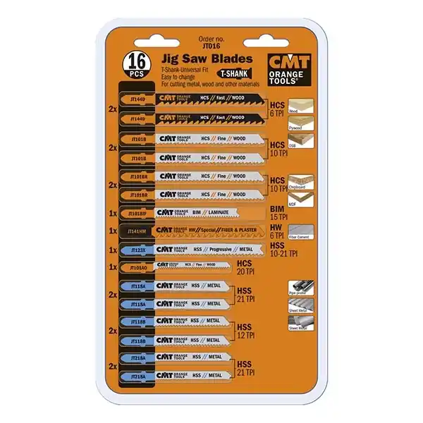 CMT JT016 Jeu de scies sauteuses 16 pcs