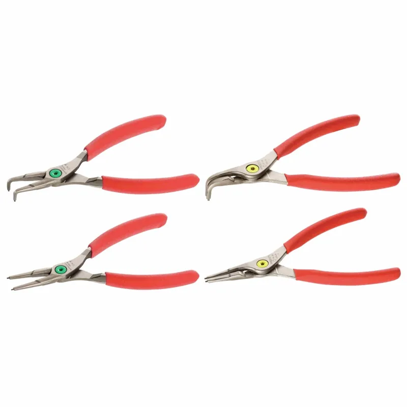 Facom PCJ4 PB Jeu de 4 pinces pour Circlips® - becs droits et becs coudés à 90°