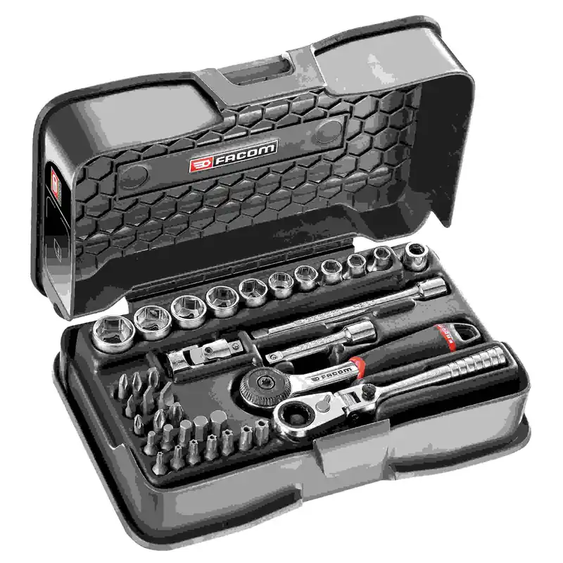 Facom R.161-6P6HX Coffret cliquet + douilles 1/4‘‘‘‘ + embouts 37 Pièces