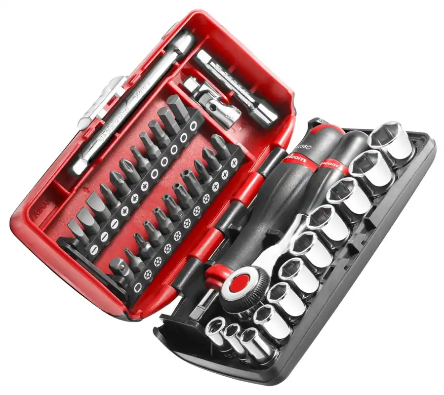 Facom R.360NANOPB R.360NANO Mallette avec douilles 1/4" 6 faces, métrique