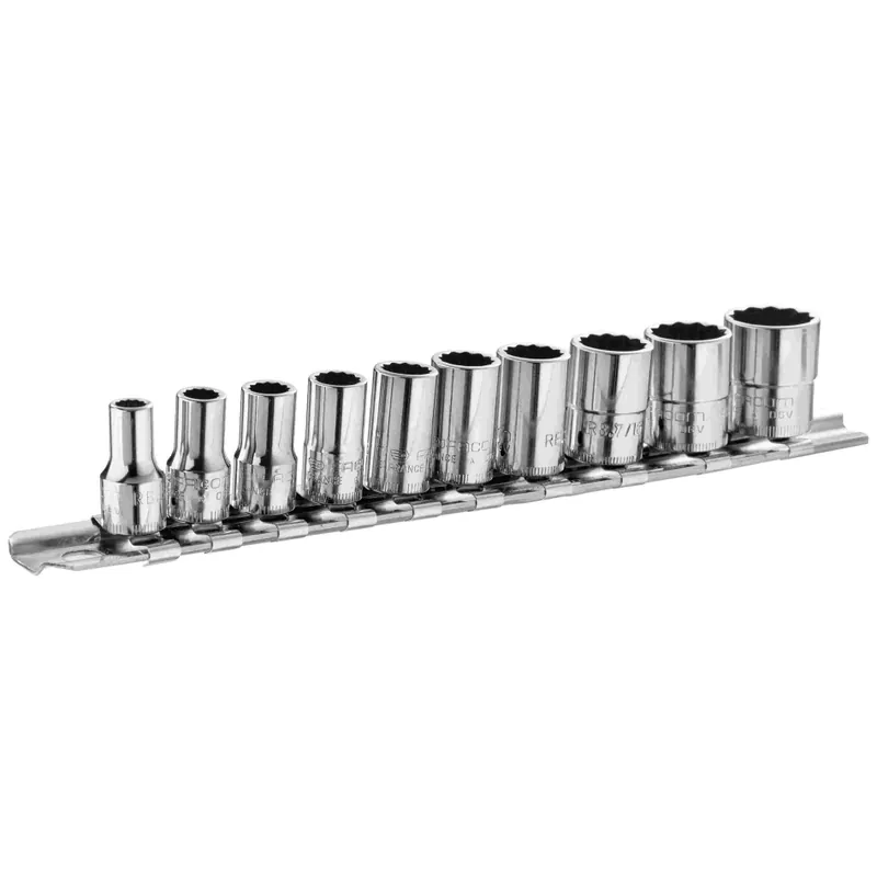 Facom RB.40AU Jeu de 10 fiches à 12 côtés 1/4" en pouces, sur rack